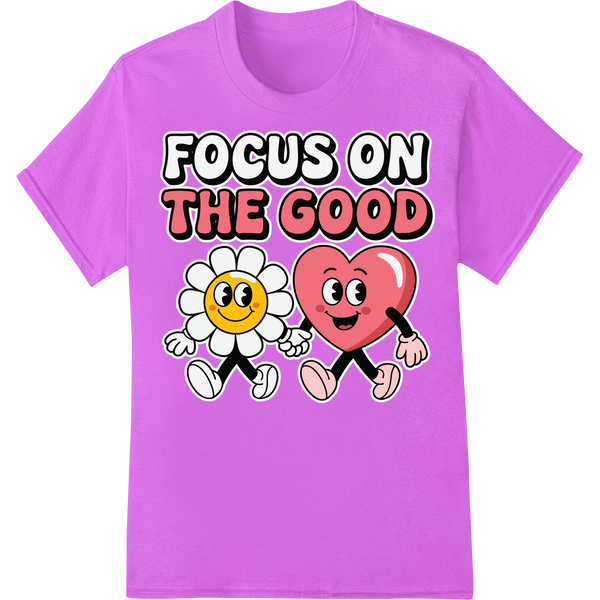 Uplifting 'Focus on the Good' DTF Print | Motivational on purple shirt - SUPERDTF-DTF Prints-DTF Transfers-Custom DTF Prints