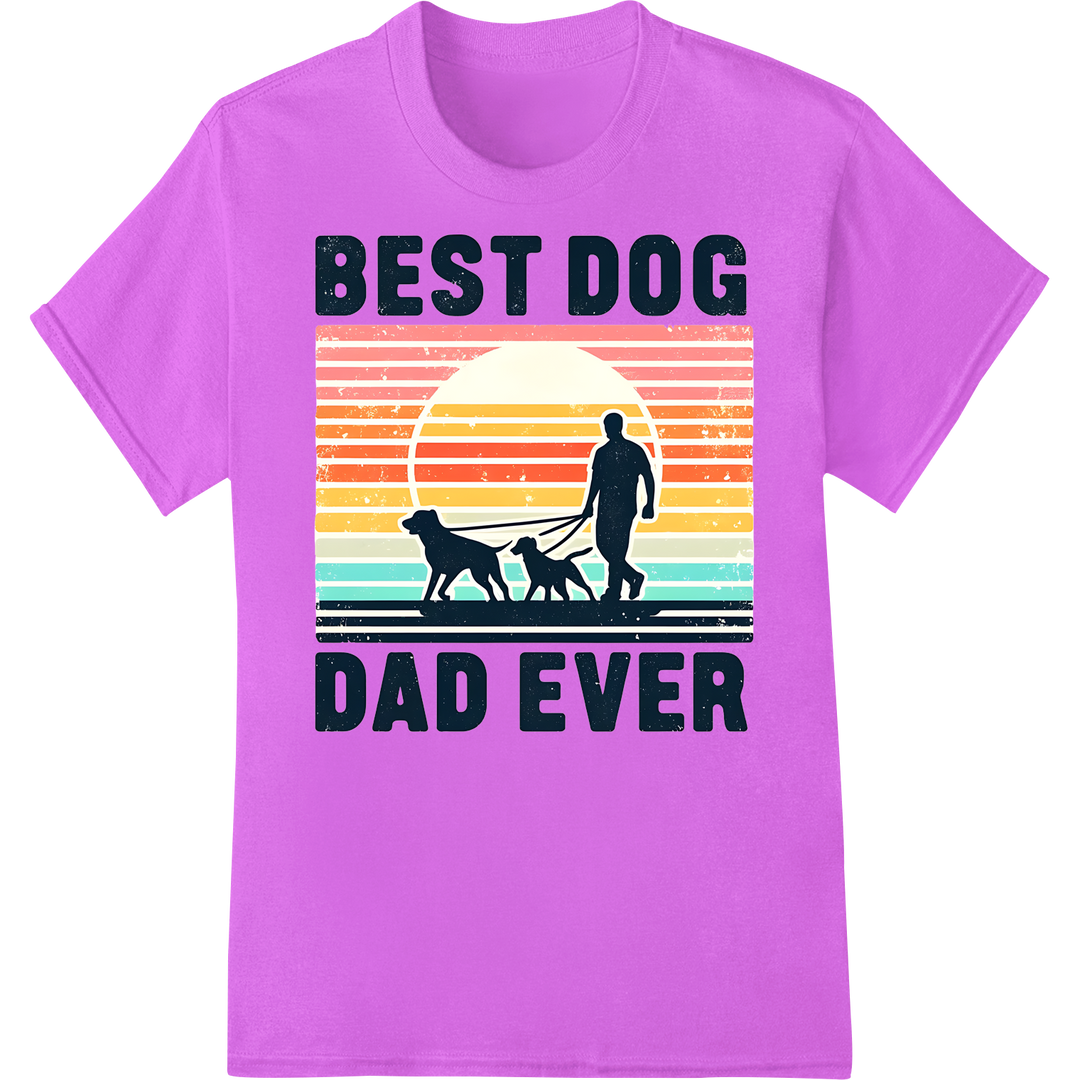 Best Dog Dad Ever: Celebrate Your Devoted Dog Father on purple shirt - SUPERDTF-DTF Prints-DTF Transfers-Custom DTF Prints