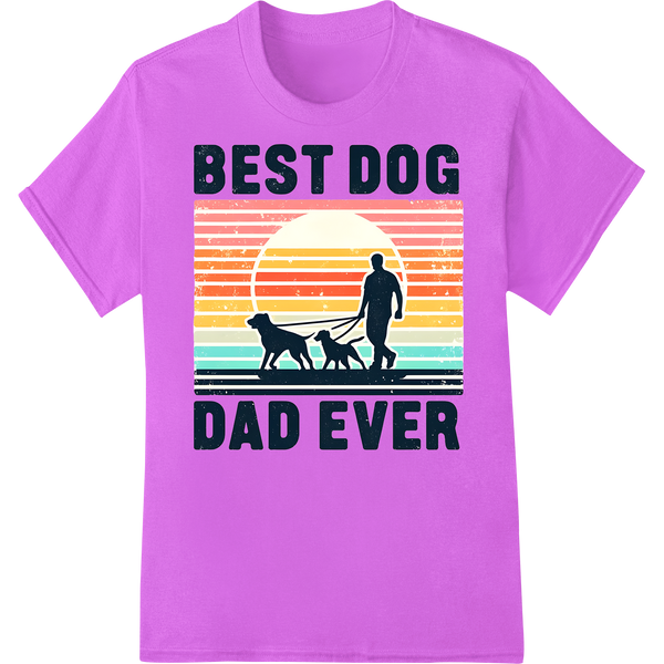 Best Dog Dad Ever: Celebrate Your Devoted Dog Father on purple shirt - SUPERDTF-DTF Prints-DTF Transfers-Custom DTF Prints