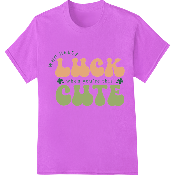 Adorable St. Patrick's Day Quote DTF Print Heat Transfer on purple shirt - SUPERDTF-DTF Prints-DTF Transfers-Custom DTF Prints