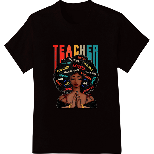 Inspire Teachers with Uplifting DTF Print Heat Transfer on black shirt - SUPERDTF-DTF Prints-DTF Transfers-Custom DTF Prints