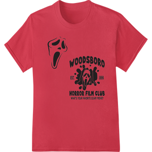 Personalized bulk t-shirt printing design for Scream-Worthy Woodsboro Horror Film Club DTF Print