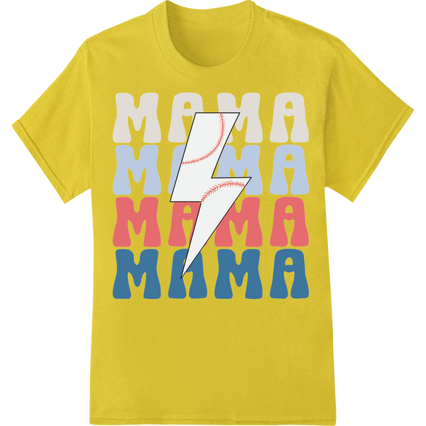 Baseball Mama: Celebrate Mother's Day with Super DTF Style on yellow shirt - SUPERDTF-DTF Prints-DTF Transfers-Custom DTF Prints