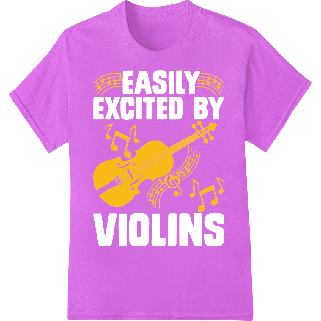 Striking Violin Silhouette with Floating Musical Notes on purple shirt - SUPERDTF-DTF Prints-DTF Transfers-Custom DTF Prints