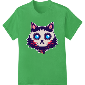 Durable custom apparel applied to Spooky Cartoon Cat: Halloween-Inspired Feline Illustration