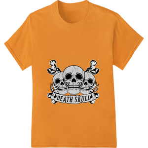 Custom durable print transfers design - Edgy Death Skull Print - Bold Halloween Heat Transfer