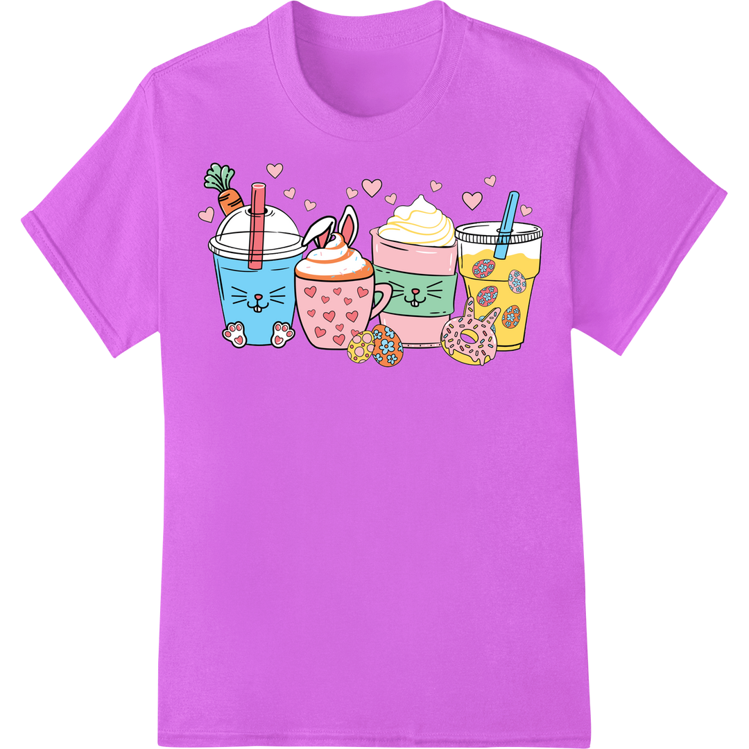 Retro Kawaii Easter Treats - Adorable DTF Print Design on purple shirt - SUPERDTF-DTF Prints-DTF Transfers-Custom DTF Prints