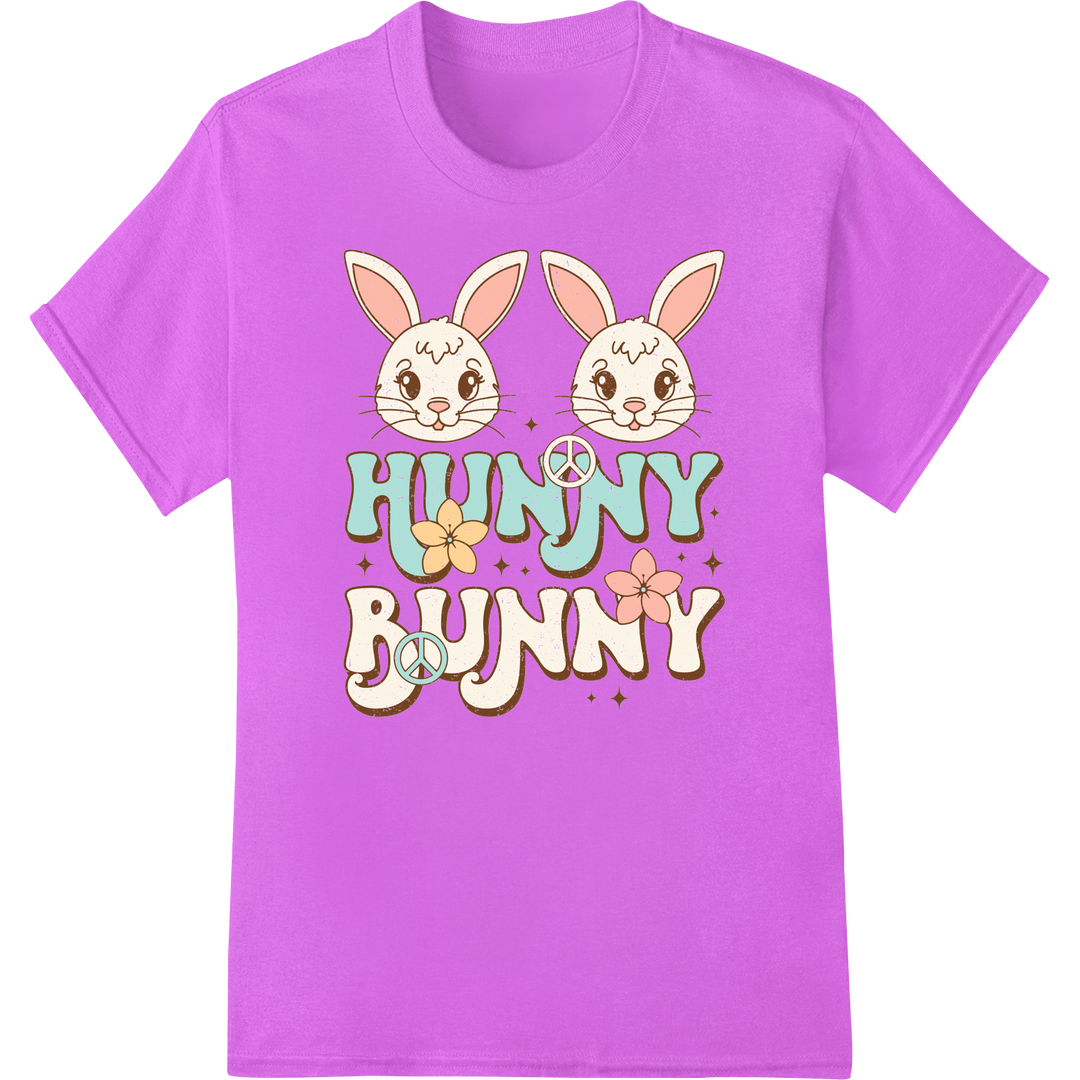 Vintage Hunny Bunny Easter DTF Print Heat Transfer | Retro on purple shirt - SUPERDTF-DTF Prints-DTF Transfers-Custom DTF Prints