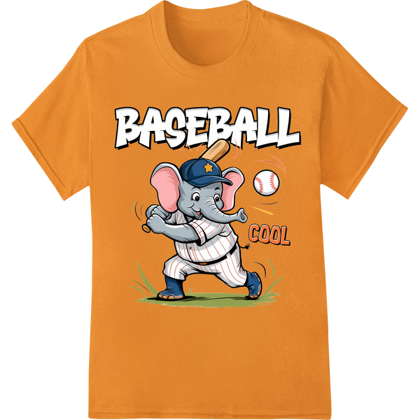 Sarcastic Elephant Baseball Star DTF Print Heat Transfer on orange shirt - SUPERDTF-DTF Prints-DTF Transfers-Custom DTF Prints