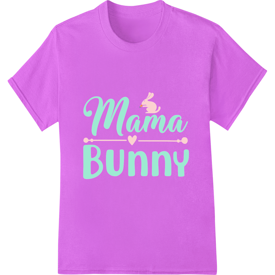 Charming "Mama Bunny" Easter DTF Print Heat Transfer on purple shirt - SUPERDTF-DTF Prints-DTF Transfers-Custom DTF Prints