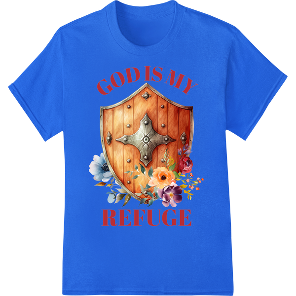 Custom high-quality t-shirt printing design - God's Shield: Find Refuge in Faith - DTF Print Transfer