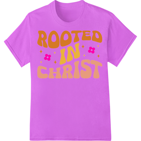 Rooted in Christ: Vibrant Easter DTF Print Heat Transfer on purple shirt - SUPERDTF-DTF Prints-DTF Transfers-Custom DTF Prints