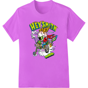 Custom custom garment printing design - Hey Smith Skateboarding Cartoon - Shred in Style!