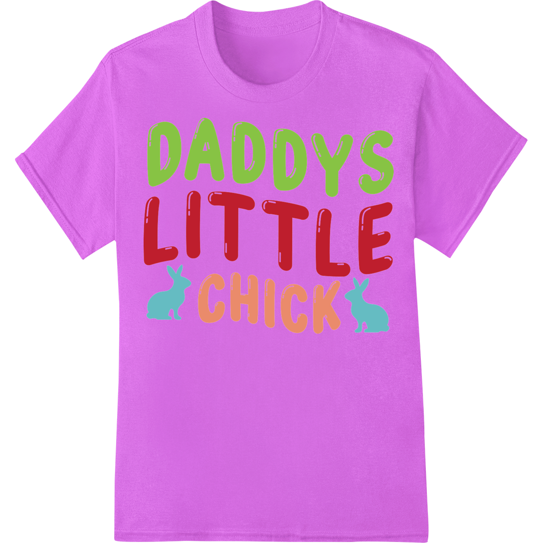 Adorable 'Daddy's Little Chick' Easter DTF Print Transfer on purple shirt - SUPERDTF-DTF Prints-DTF Transfers-Custom DTF Prints