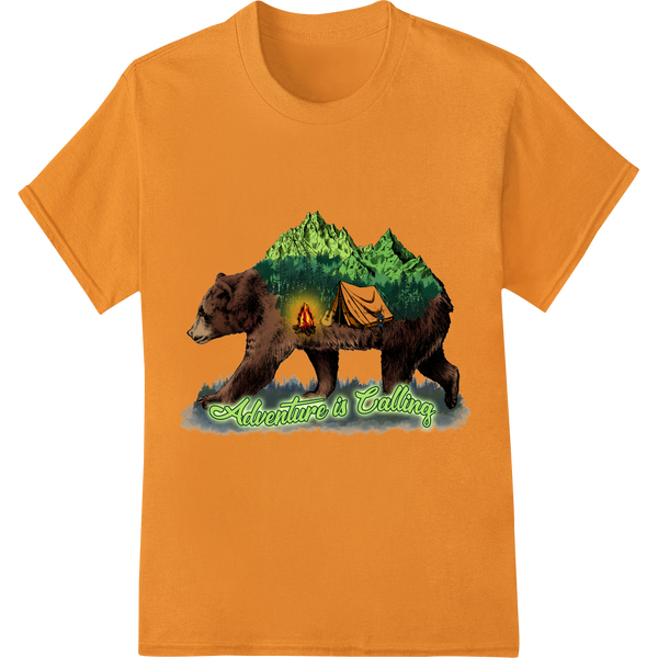 Answer the Call of the Wild with This Adventure Print on orange shirt - SUPERDTF-DTF Prints-DTF Transfers-Custom DTF Prints