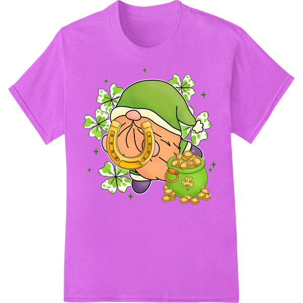 Lucky Shamrock Horseshoe: St. Patrick's Day DTF Print on purple shirt - SUPERDTF-DTF Prints-DTF Transfers-Custom DTF Prints