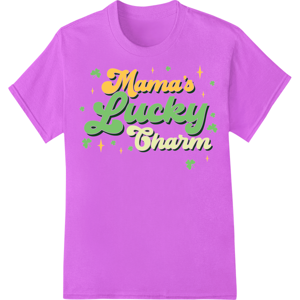 Mama's Lucky Charm: Festive St. Patrick's Day DTF Print on purple shirt - SUPERDTF-DTF Prints-DTF Transfers-Custom DTF Prints