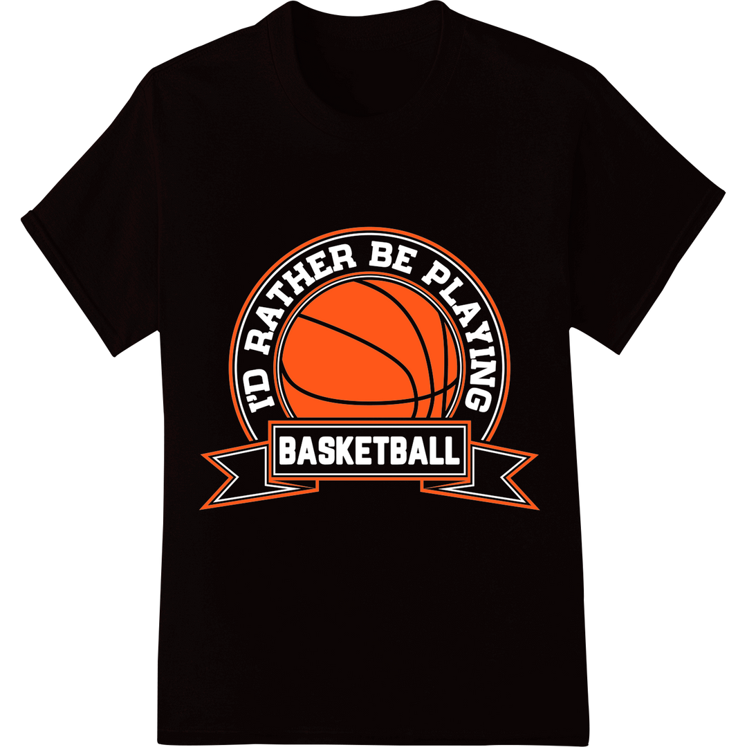 Score Big with This Bold Basketball DTF Print Heat Transfer on black shirt - SUPERDTF-DTF Prints-DTF Transfers-Custom DTF Prints