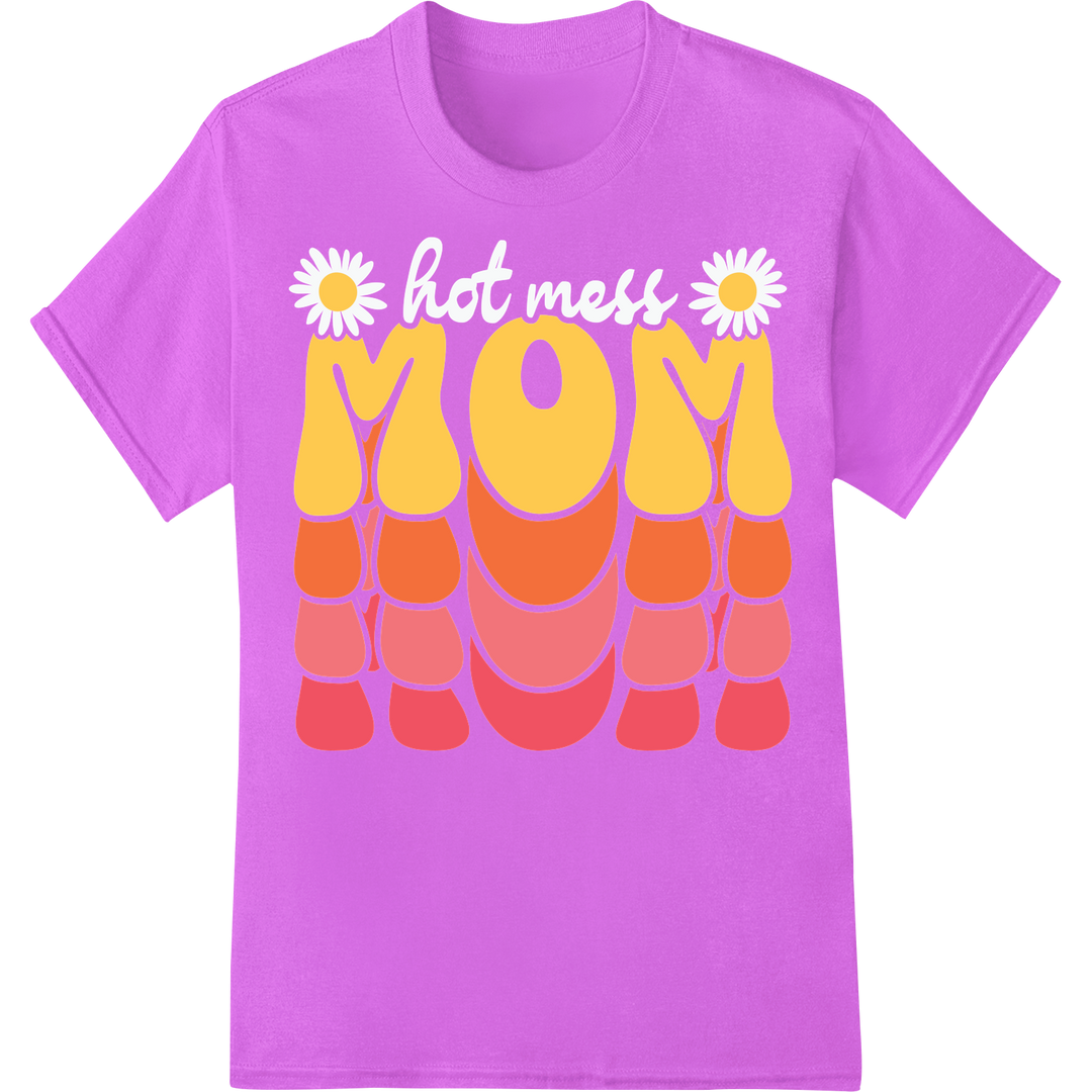 Retro 'MOM' DTF Print Heat Transfer | Vintage Mother's Day on purple shirt - SUPERDTF-DTF Prints-DTF Transfers-Custom DTF Prints