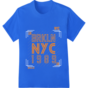 Durable custom print solutions applied to BRKLN NYC 1989: Bold Retro Typography Heat Transfer