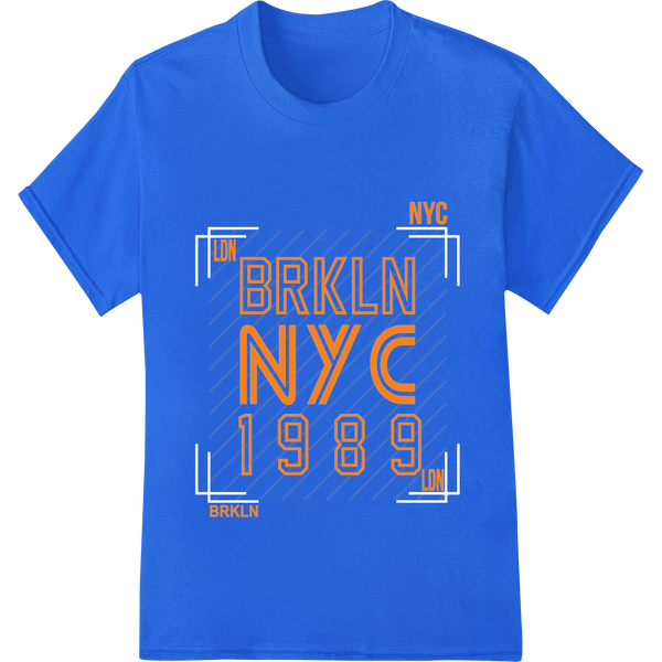 Durable custom print solutions applied to BRKLN NYC 1989: Bold Retro Typography Heat Transfer