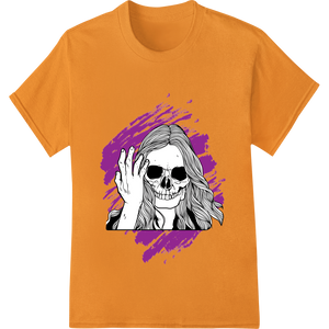 Premium quality custom garment printing on Vivid Purple Skull Illustration Heat Transfer Print