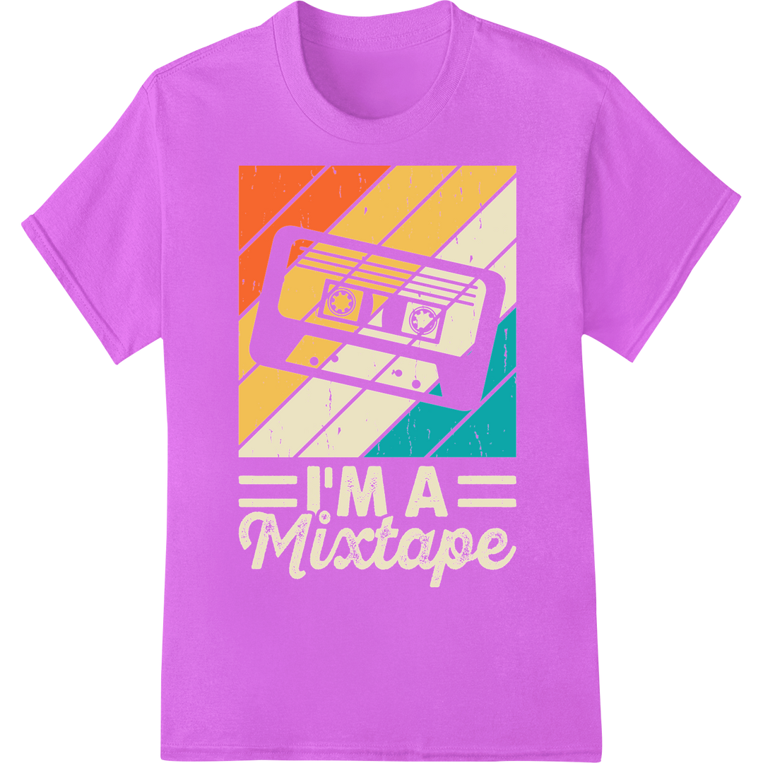 Retro 'I'm A Mixtape' DTF Print Heat Transfer | Music Lover on purple shirt - SUPERDTF-DTF Prints-DTF Transfers-Custom DTF Prints