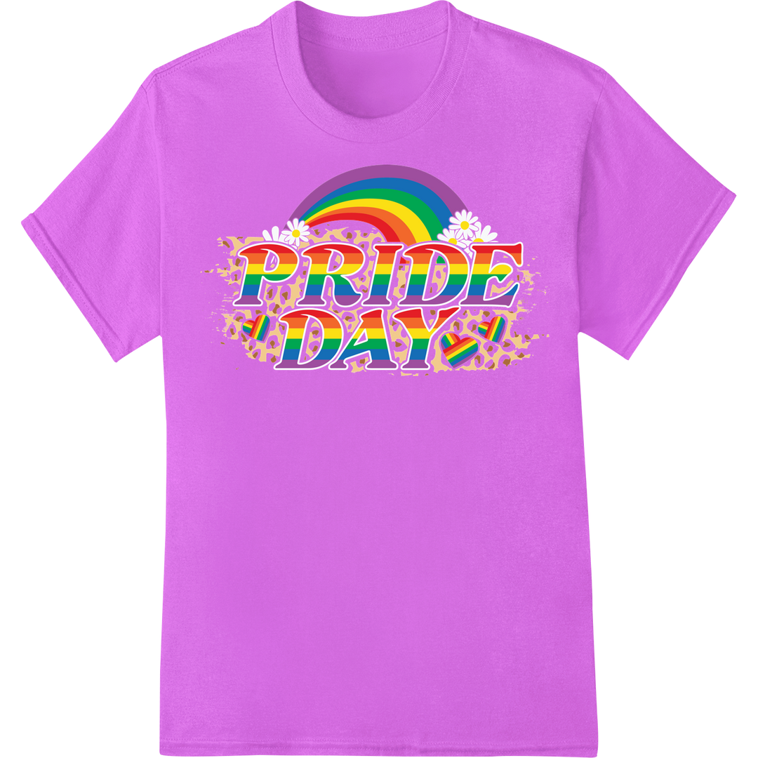 Vibrant Rainbow PRIDE DAY Heat Transfer Print | LGBT Design on purple shirt - SUPERDTF-DTF Prints-DTF Transfers-Custom DTF Prints