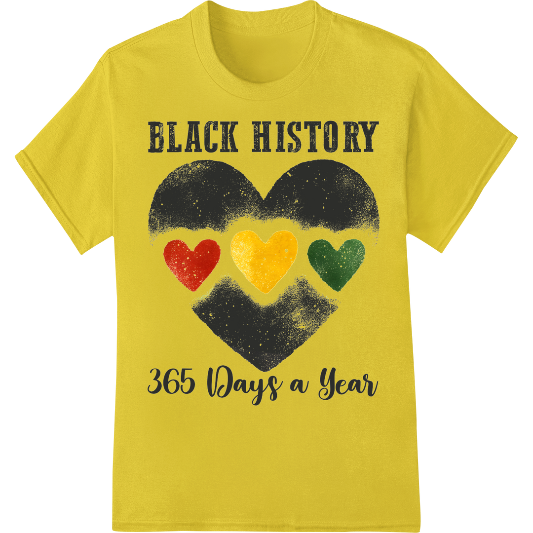 Celebrate Black History 365: Bold Pan-African Unity Design on yellow shirt - SUPERDTF-DTF Prints-DTF Transfers-Custom DTF Prints