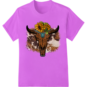 Expert DTF heat transfers craftsmanship on Mystical Skull Sunflower DTF Print Heat Transfer