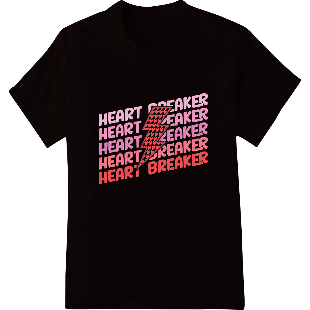 Hilarious 'Heart Breaker' Valentine's Day DTF Heat Transfer on black shirt - SUPERDTF-DTF Prints-DTF Transfers-Custom DTF Prints