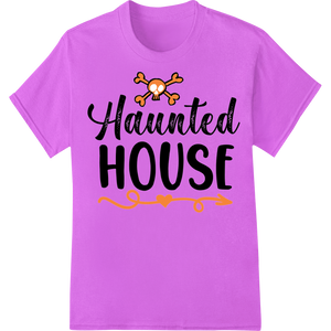 Spooky 'Haunted House' Halloween Heat Transfer Print featuring professional heat transfer