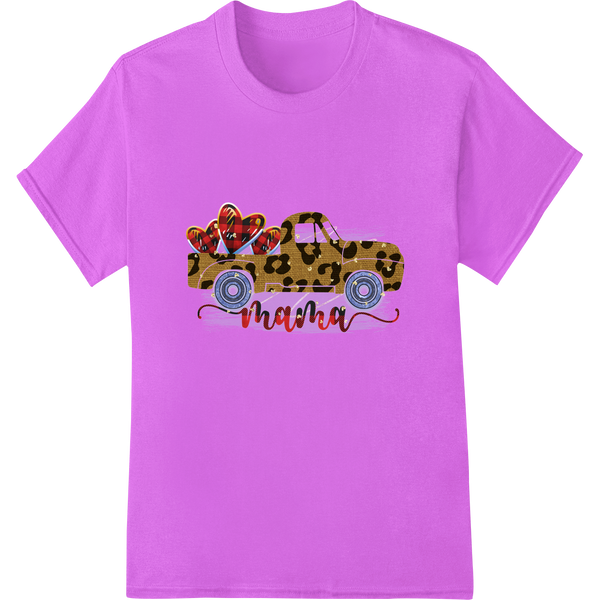 Leopard print graphic with the word 'Mama' styled for heat transfer to custom apparel like t-shirts for Mother's Day gift