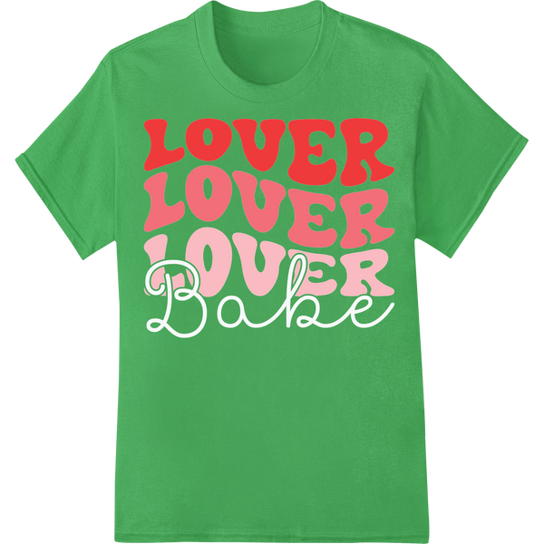 Adorable 'Lover Lover Lover' Valentine's Day DTF Print on green shirt - SUPERDTF-DTF Prints-DTF Transfers-Custom DTF Prints