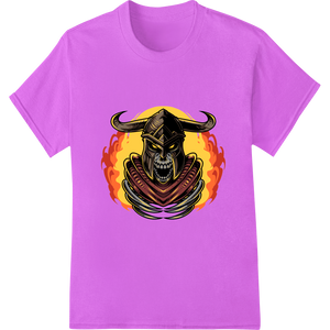 Custom print on demand design - Fierce Viking Skull Heat Transfer | Bold DTF Print Design