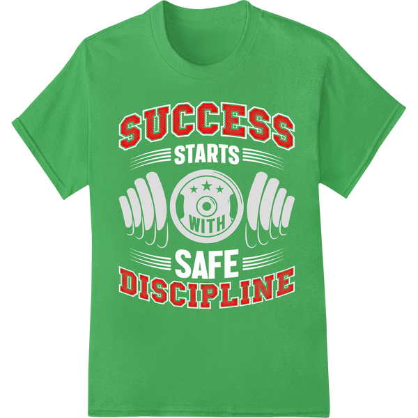 Success Discipline: Motivational Fitness DTF Print Transfer on green shirt - SUPERDTF-DTF Prints-DTF Transfers-Custom DTF Prints