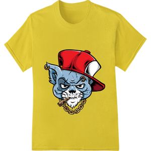 Durable garment printing applied to Fierce Bulldog in Red Cap - Edgy Urban DTF Transfer Print