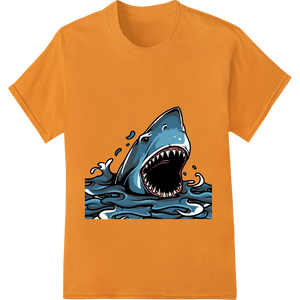 Ferocious Shark Attack - Unleash the Ocean's Apex Predator featuring professional apparel decoration