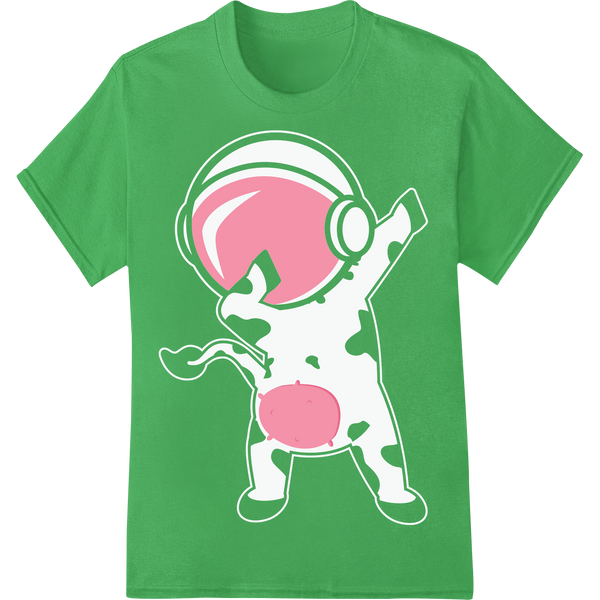 Adorable Pink Pig Silhouette DTF Print Heat Transfer on green shirt - SUPERDTF-DTF Prints-DTF Transfers-Custom DTF Prints