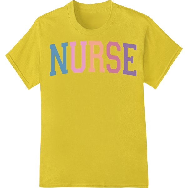 Bold 'NURSE' DTF Print Heat Transfer | Super DTF on yellow shirt - SUPERDTF-DTF Prints-DTF Transfers-Custom DTF Prints