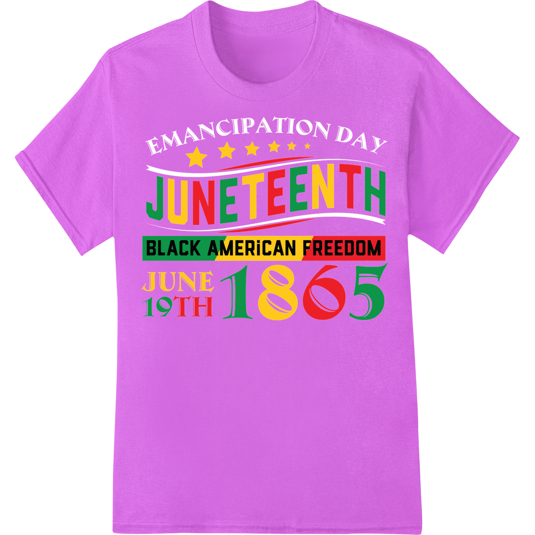 Vibrant Juneteenth DTF Print Heat Transfer | Celebrate Freedom on purple shirt - SUPERDTF-DTF Prints-DTF Transfers-Custom DTF Prints