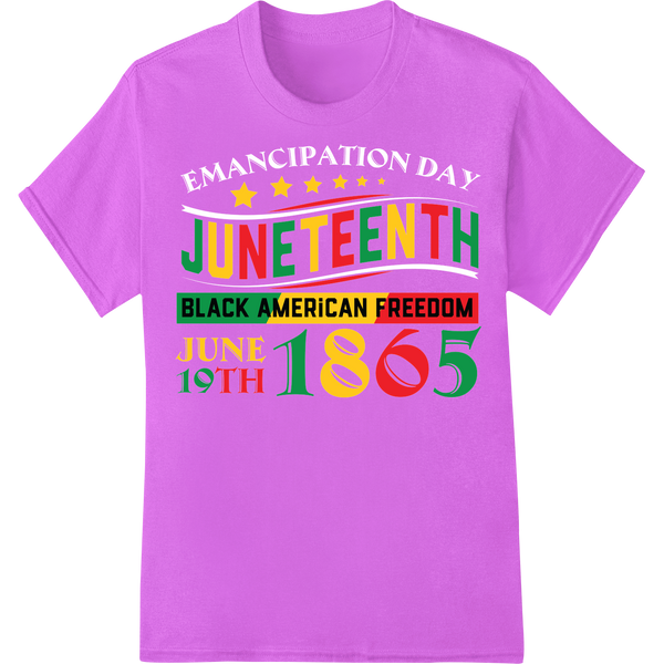 Vibrant Juneteenth DTF Print Heat Transfer | Celebrate Freedom on purple shirt - SUPERDTF-DTF Prints-DTF Transfers-Custom DTF Prints