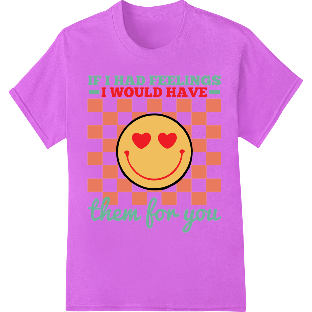 Witty Emoji Valentine DTF Print Heat Transfer | Funny Love on purple shirt - SUPERDTF-DTF Prints-DTF Transfers-Custom DTF Prints