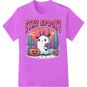 Stay Spooky: Adorable Kawaii Ghost Halloween DTF Print with custom garment printing artwork