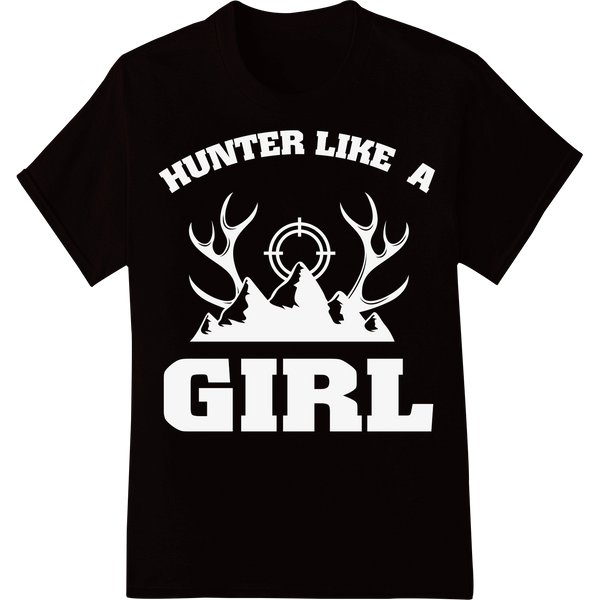 Versatile White DTF Transfer Print for Custom Hunting Gear on black shirt - SUPERDTF-DTF Prints-DTF Transfers-Custom DTF Prints