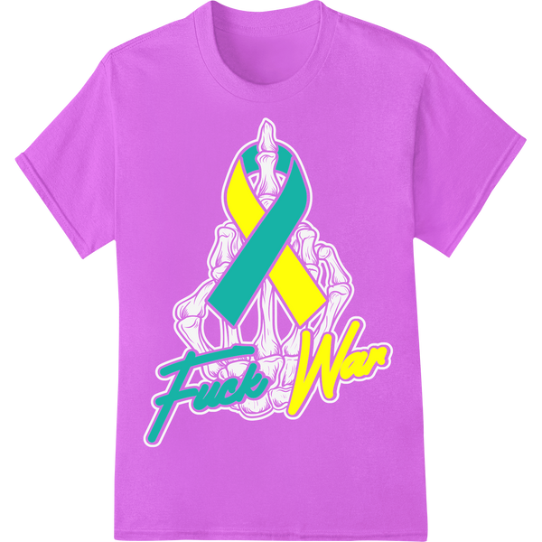 Bold PTSD Awareness Ribbon: Powerful Anti-War Message on purple shirt - SUPERDTF-DTF Prints-DTF Transfers-Custom DTF Prints