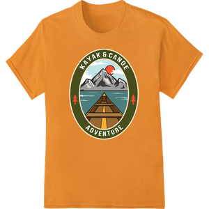 Paddle into Adventure: Kayak & Canoe DTF Print Transfer on orange shirt - SUPERDTF-DTF Prints-DTF Transfers-Custom DTF Prints