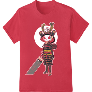 Cutting-edge innovative apparel printing featured on Fearsome Samurai Warrior in Battle Armor - Vector Art