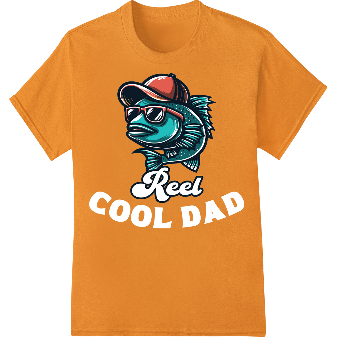 Reel Cool Fisherman DTF Print Heat Transfer | Eye-Catching on orange shirt - SUPERDTF-DTF Prints-DTF Transfers-Custom DTF Prints