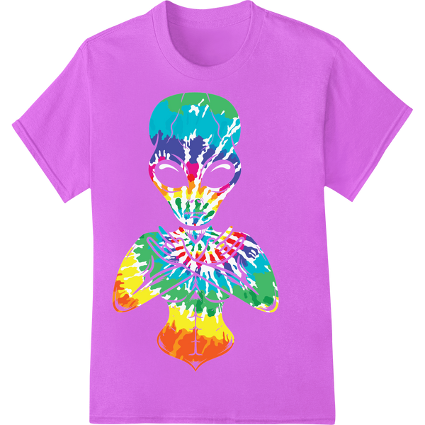 Sarcastic Rainbow Skull Tie-Dye DTF Print Heat Transfer on purple shirt - SUPERDTF-DTF Prints-DTF Transfers-Custom DTF Prints